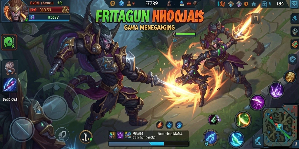 Tampilan gameplay seru dan dinamis di EE789 MOBA.