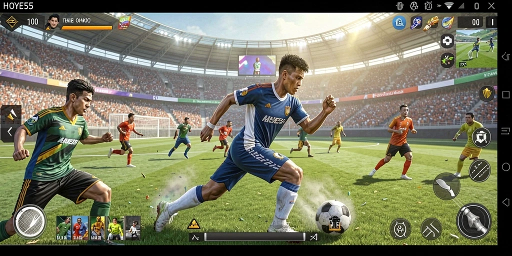 Tampilan gameplay menarik dari HOYE55 yang penuh aksi olahraga.